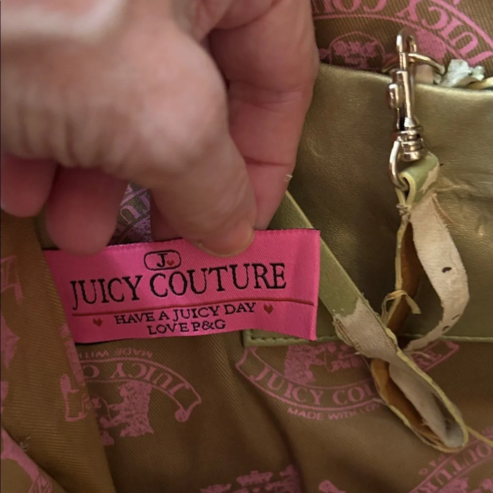 Y2K Juicy Couture Metallic Gold Dog Bag Satchel